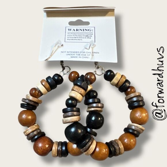 Bundle Sale 3 for $15 | Princess Accessories Brown Hoop Earrings - Picture 5 of 8